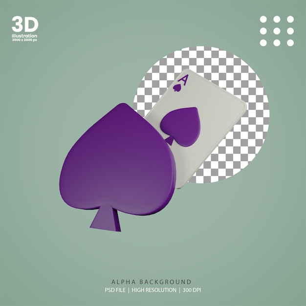 PSD 3d ilustracja pik karty renderowania