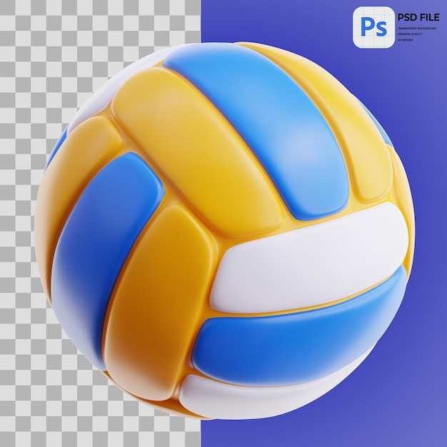 3D Ilustracja piłki siatkówki renderowanie ikony Izolowany PNG