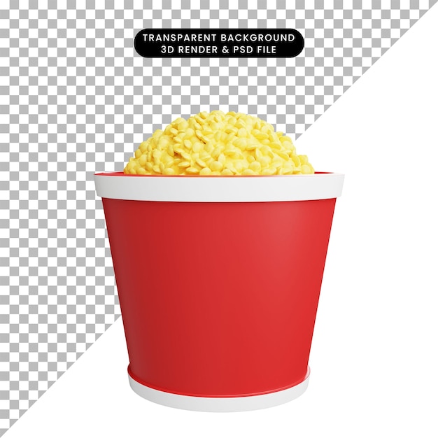 3d Ilustracja Popcornu Spożywczego