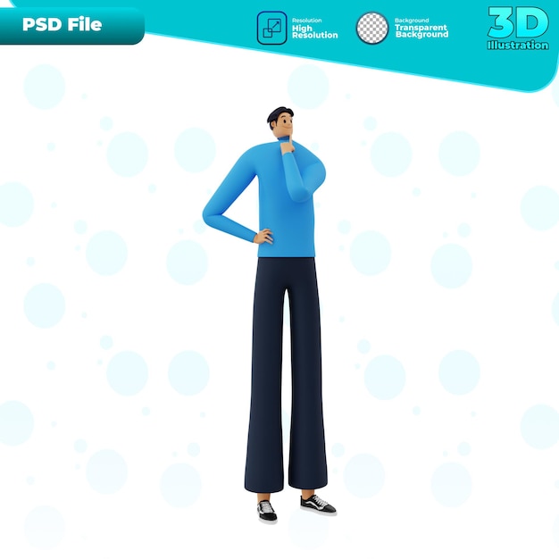 PSD 3d ilustracja postaci biznesmena