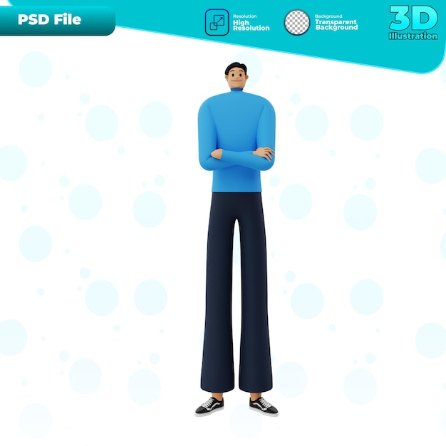 PSD 3d ilustracja postaci biznesmena