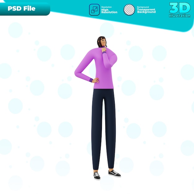 PSD 3d ilustracja postaci interesu