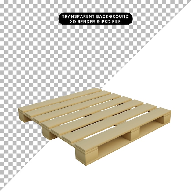 3d ilustracja prostej palety obiektów