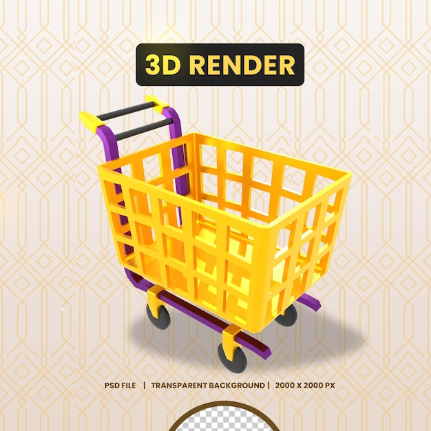 3d Ilustracja Ramadan Obiekt Koszyk Na Zakupy Premium Psd