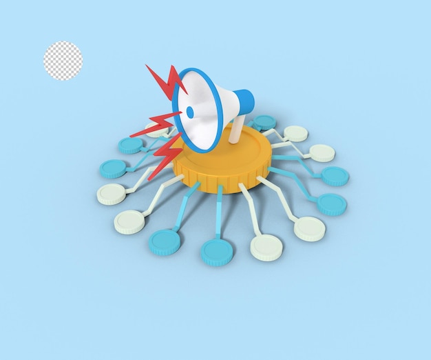 3D ilustracja sieci marketingowej