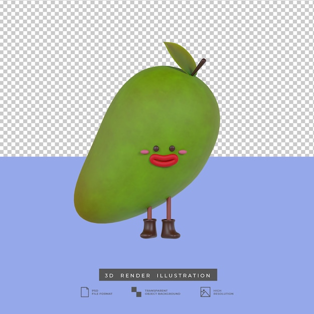 3d Ilustracja Słodkie Owoce Mango