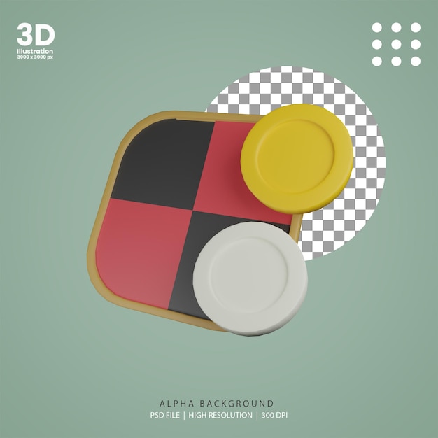 PSD 3d ilustracja szachownicy renderowania