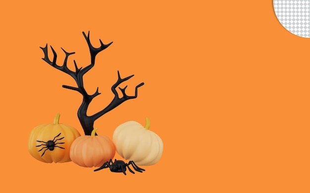 PSD 3d ilustracja szczęśliwego halloween