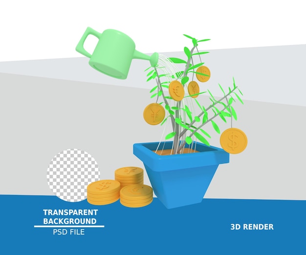 PSD 3d ilustracja zakładu inwestycji finansowych