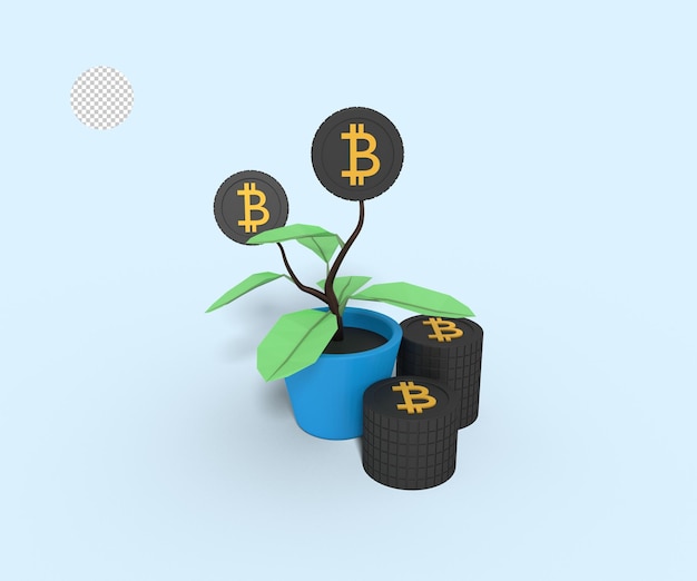 3d Ilustracja Zakładu Inwestycyjnego Bitcoin