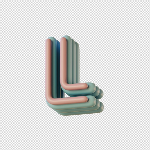 PSD 3d ilustracja znaków alfabetu w stylu disco