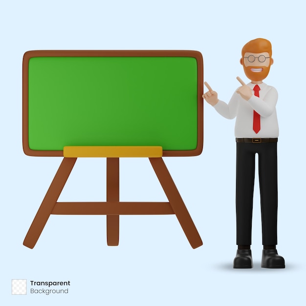 3d ilustracyjny biznesmen przedstawia coś na pokładzie