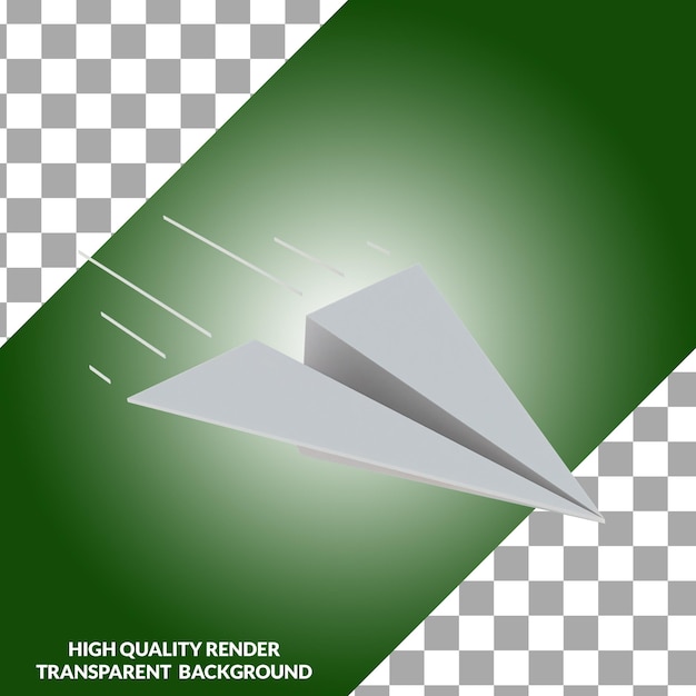 PSD 3d ilustrowany papierowy samolot