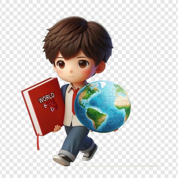 3d image of a child character with a transparent background