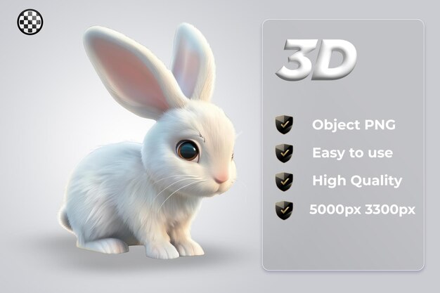 a 3d image of a rabbit with a 3d image of a rabbit