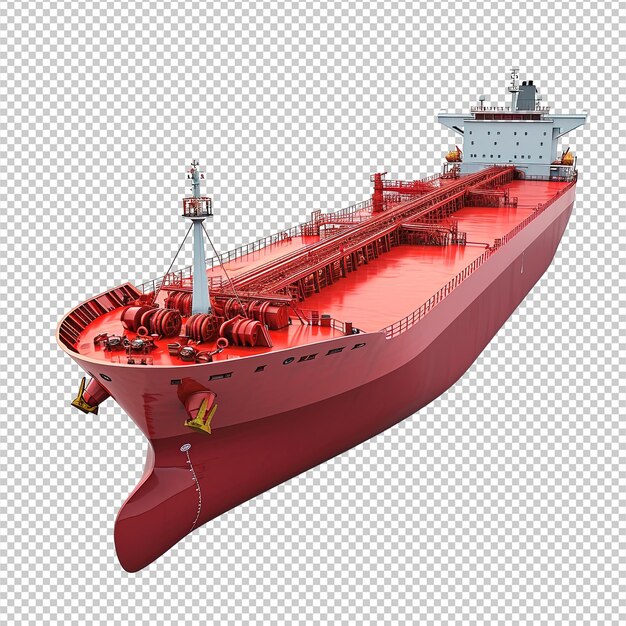 PSD 3d image of a red bulk ship with 7 holds depicted in a straight orientation and isolated from any background v 6 job id 759fdf6f4b044bed922130063c004392