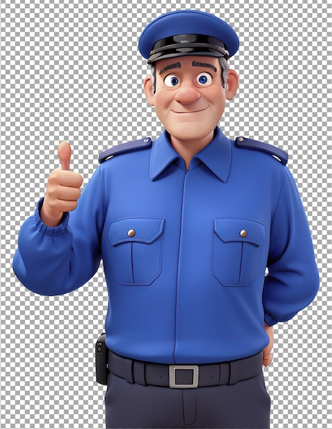 PSD 3d image of a traffic cop giving a thumbs up