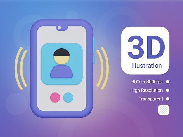 PSD 3d incoming call icon