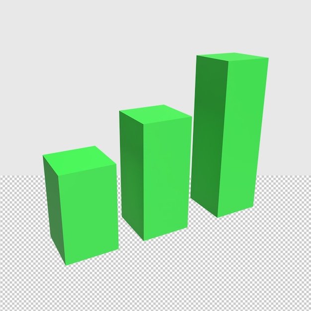 3D Increase Graph concept rendered illustration