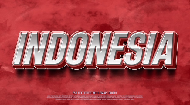 3d indonesia editable text effect mockup template