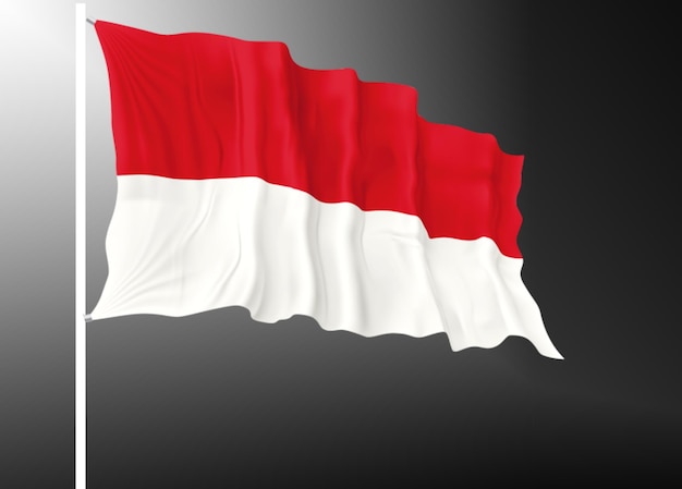 PSD 3d indonesische nationale vlag rood en wit