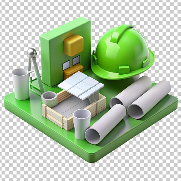 PSD 3d industry isometric composition