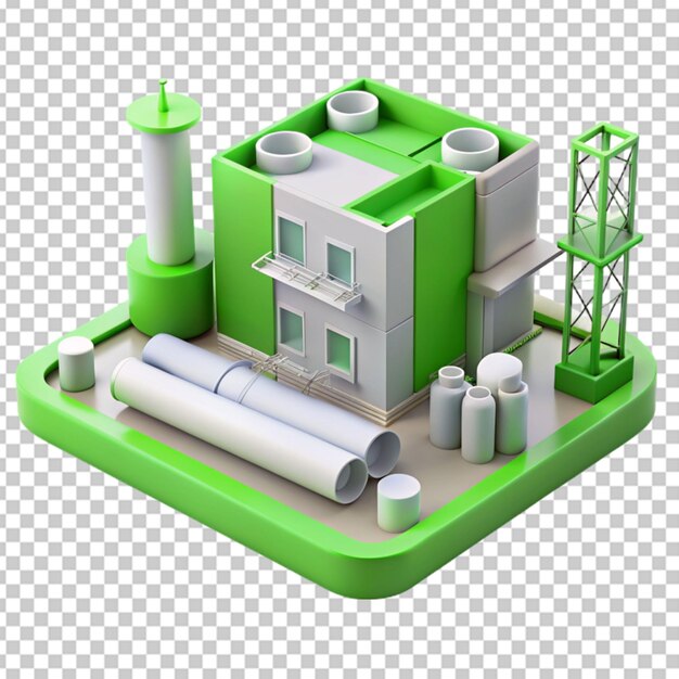 PSD 3d industry isometric composition