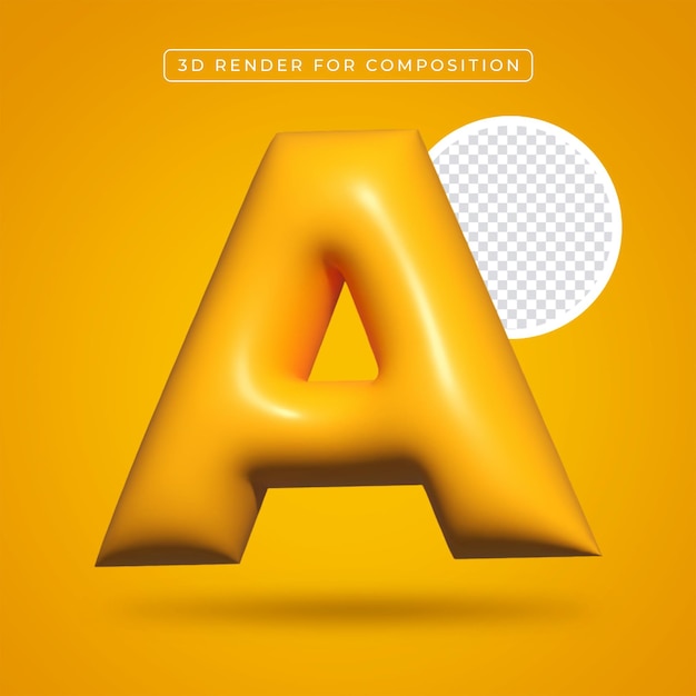 3d inflated letter a