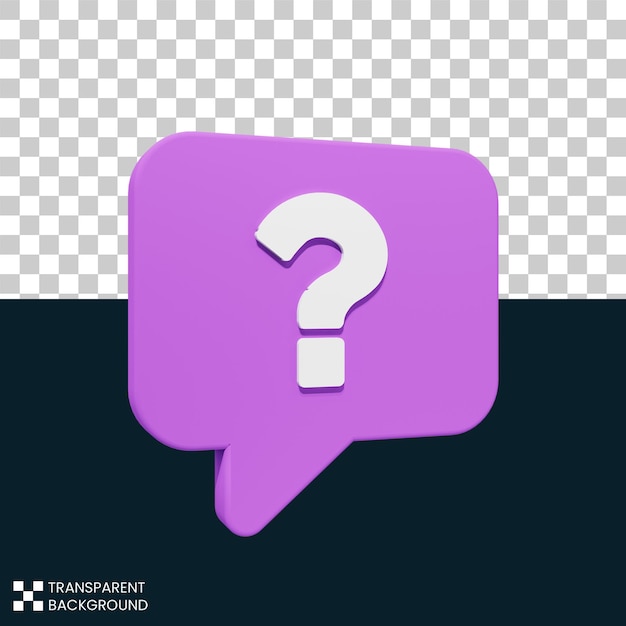 3d info icon with question mark rendering