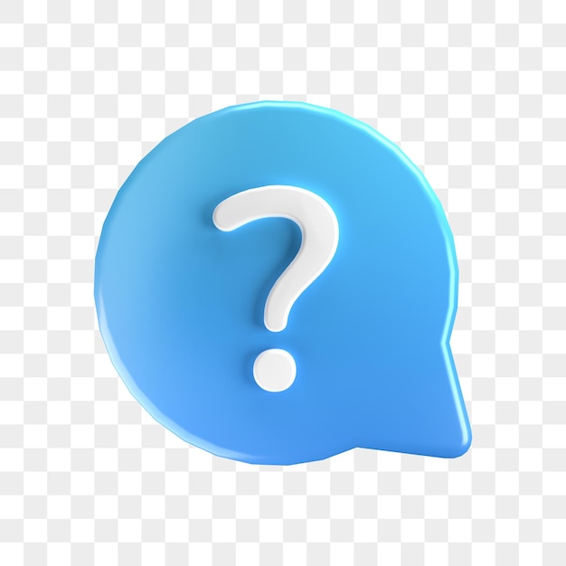 PSD 3d info icon with question mark