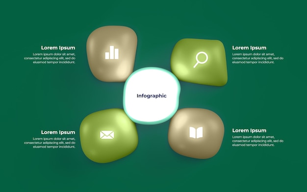 PSD 3d-infografiek over stenen