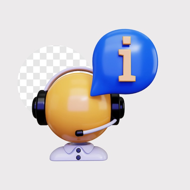 3d information center icon concept illustration