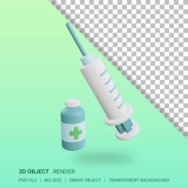 PSD 3d injection medical illustration isolated design