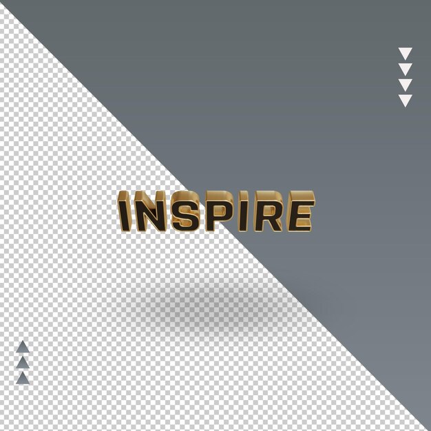 PSD 3d inspire black gold icon rendering top view