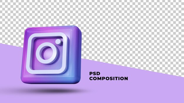 3d instagram applicatie logo rendering geïsoleerd