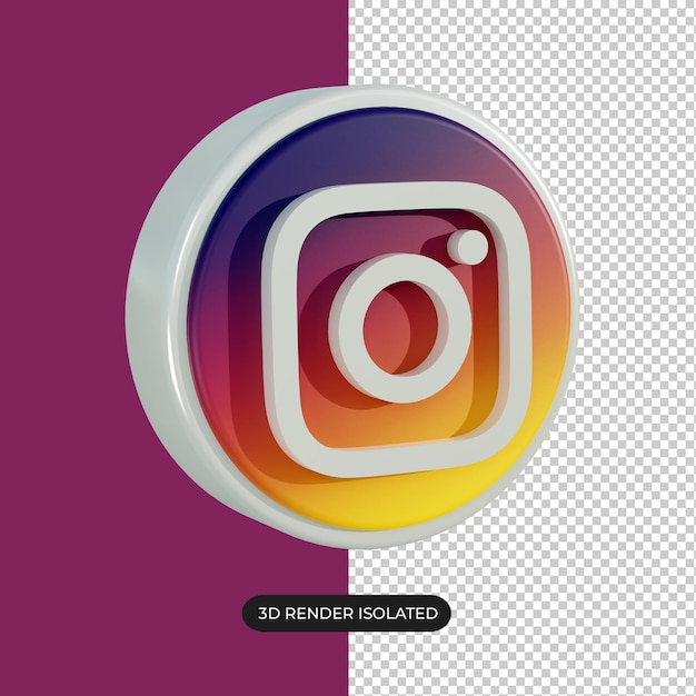고립 된 3d Instagram 아이콘