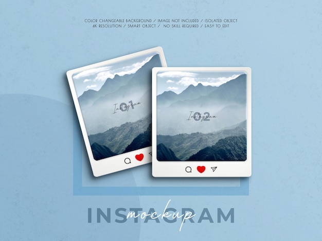 3d instagram-interfacemodel met 3d-hartemoji voor social media-postmodel