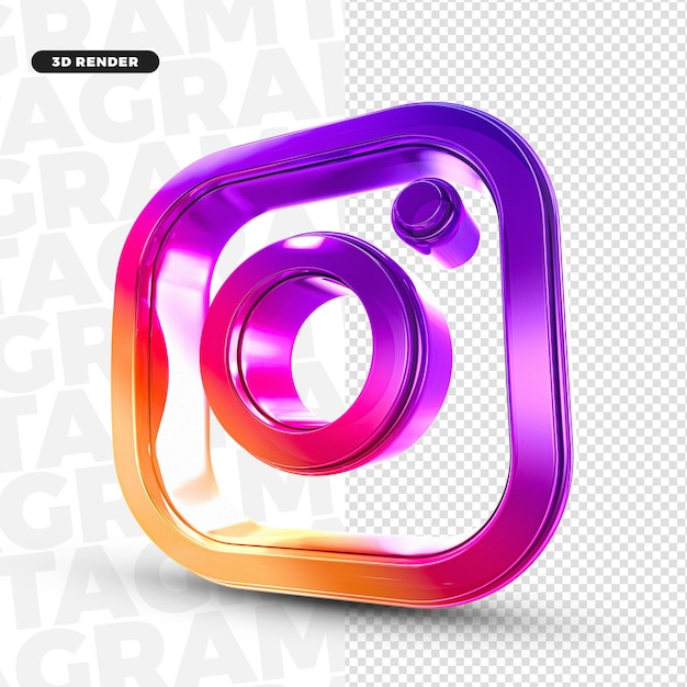 Compositonプレミアムpsdの3dinstagramロゴアイコン