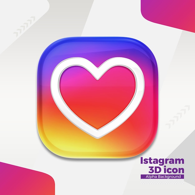 3d instagram logo for social media