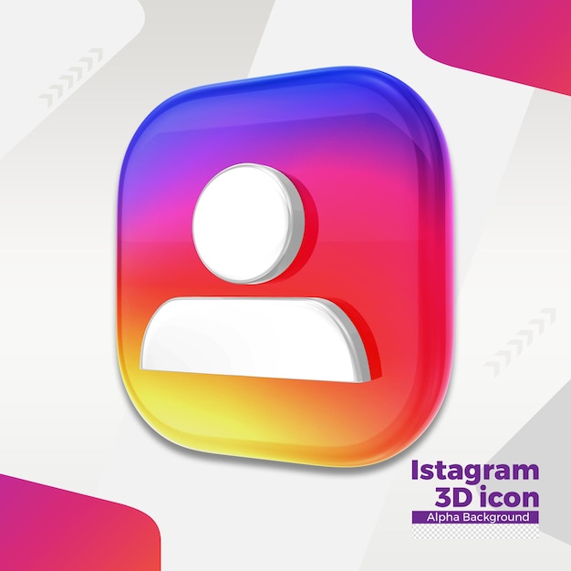 PSD 3d instagram-logo voor sociale media