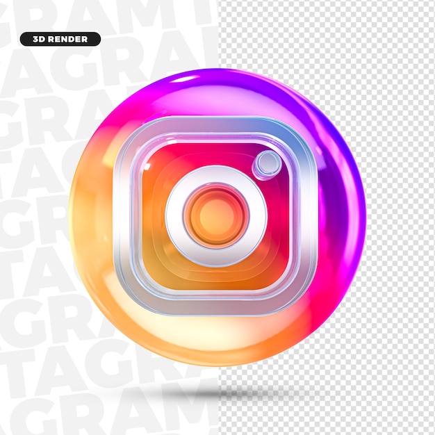 3D Instagram-logopictogram voor compositie Premium PSD