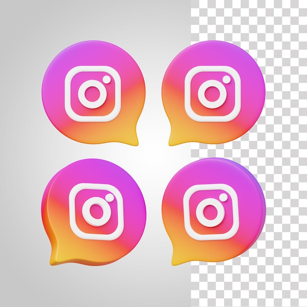 3d instagram-pictogramset