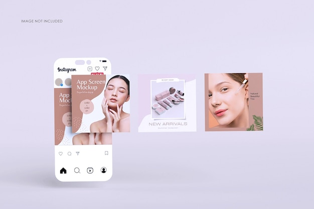 Mockup di post instagram 3d