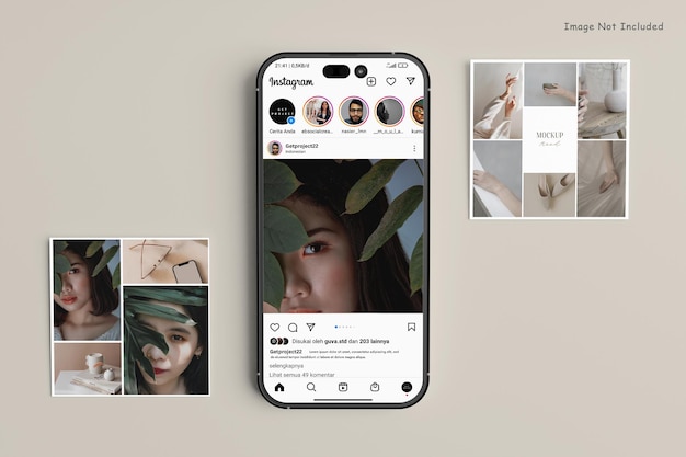 Mockup di post instagram 3d