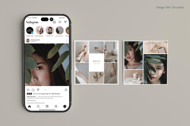 Mockup di post instagram 3d