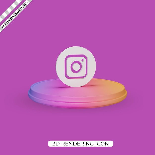 Instagram の 3 d レンダリング アイコン デザイン