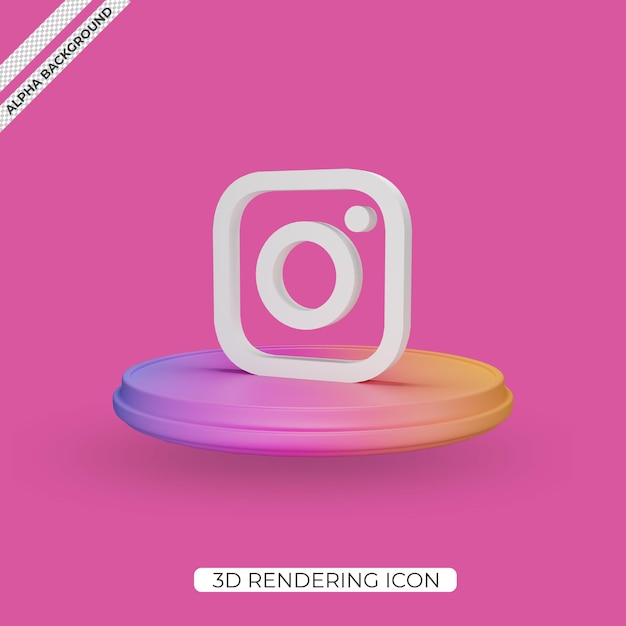 3d Instagram render icon  