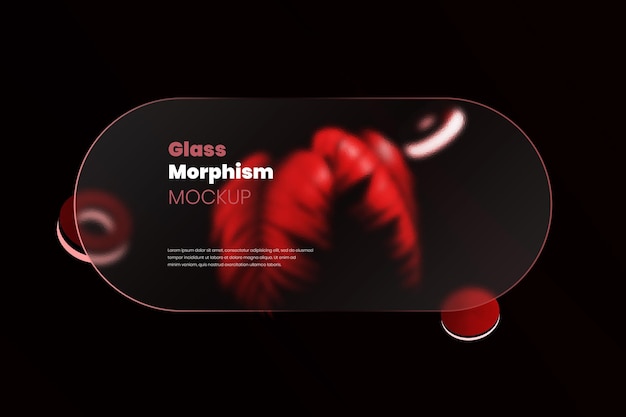 3d interface mockup with frosted glass morphism effects