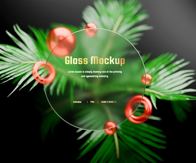 PSD 3d interface presentation mockup with frosted glass frame morphism effects or glass morphism effect