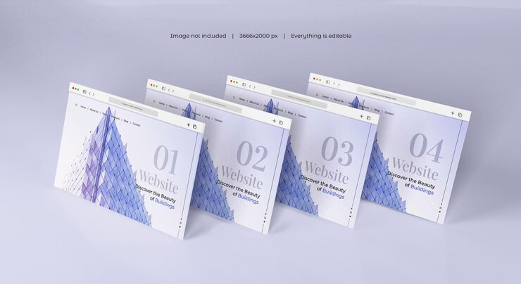 PSD 3d interface website presentation mockup isolated